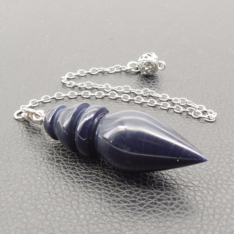 Pendule divinatoire galalithe bleue
