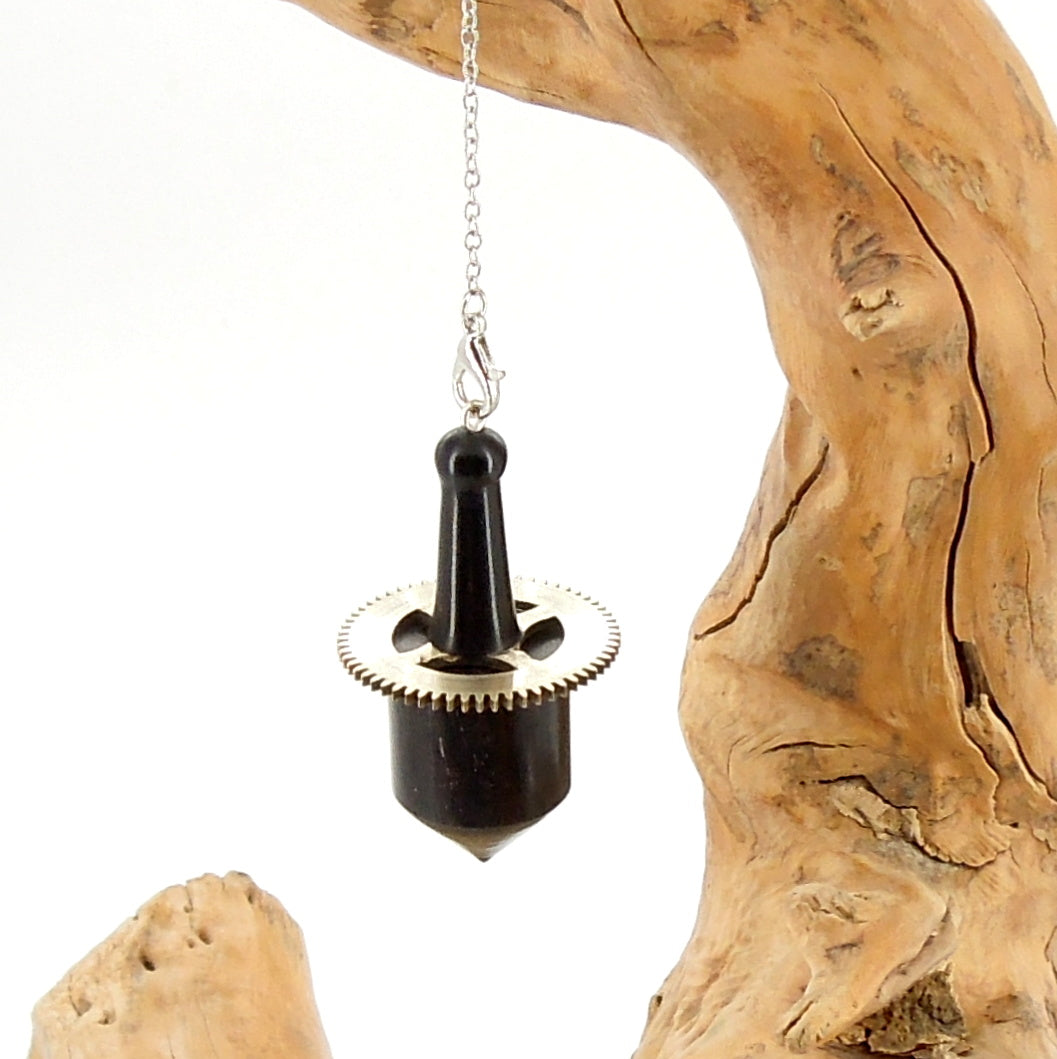 Pendule engrenage ébène