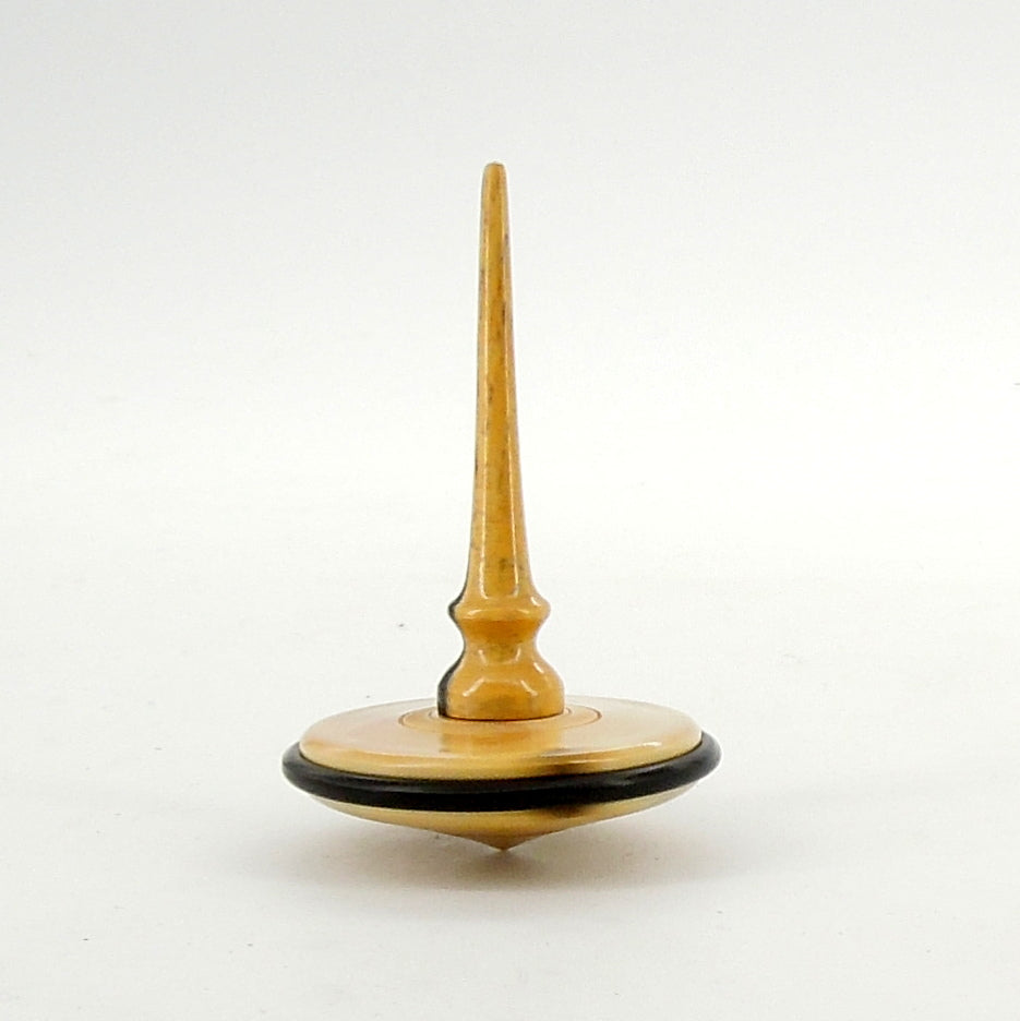 Toupie en bois de buis de Bourgogne, ébène et joint torique.