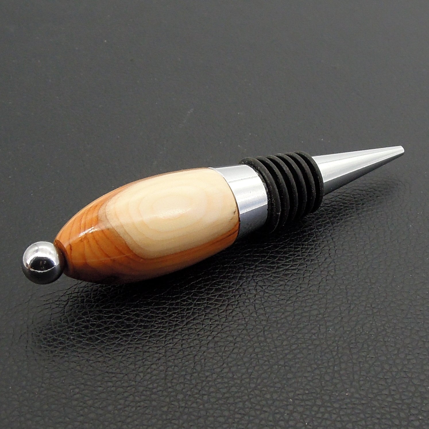 Bouchon bois d'if sur monture inox