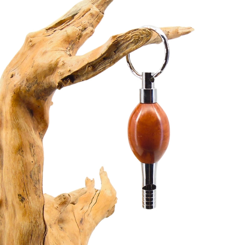 Porte clefs sifflet racine de bruyère.