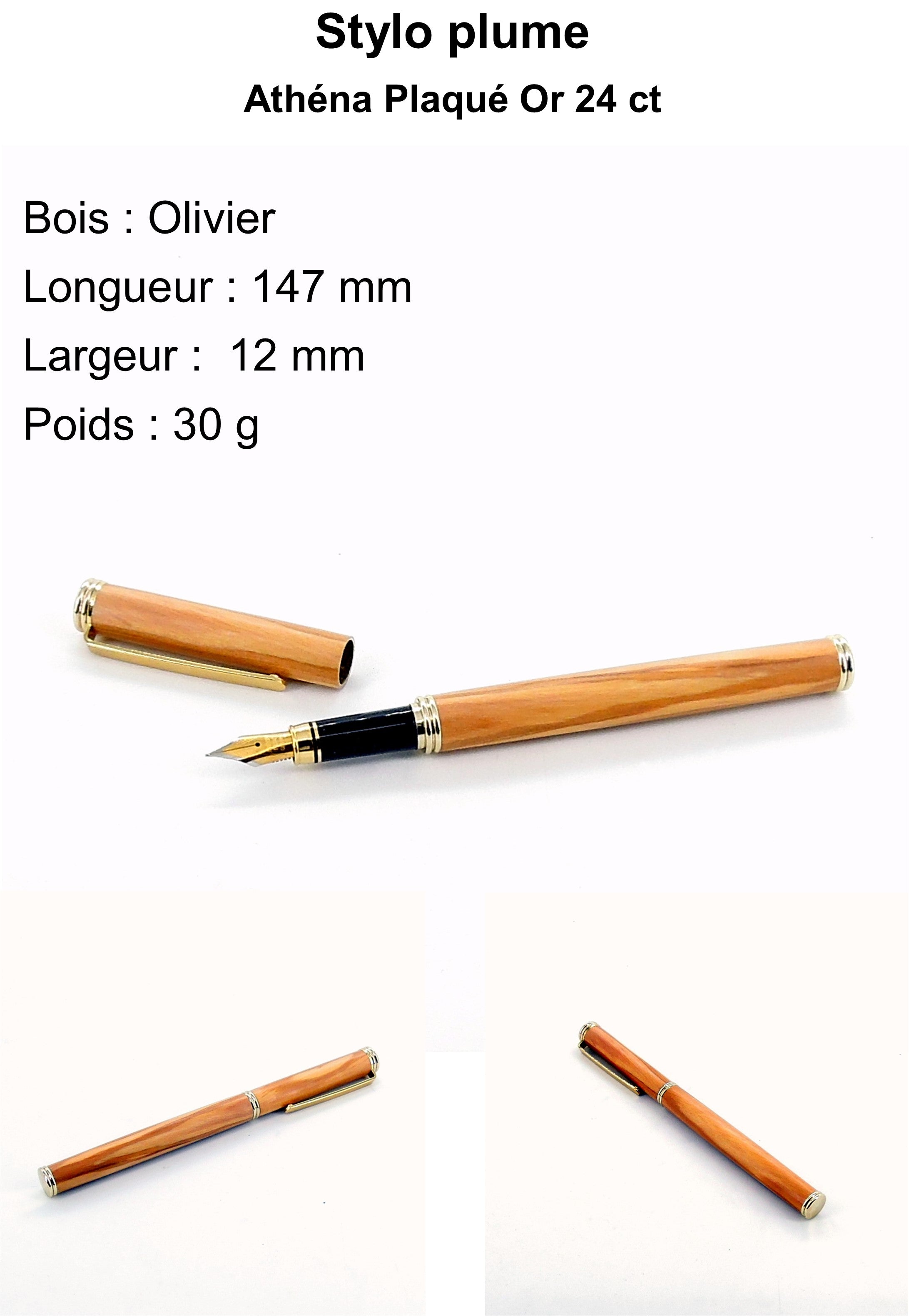 Stylo plume en olivier