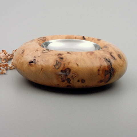 Cendrier bois d’érable de Bourgogne avec coupelle métal. #1