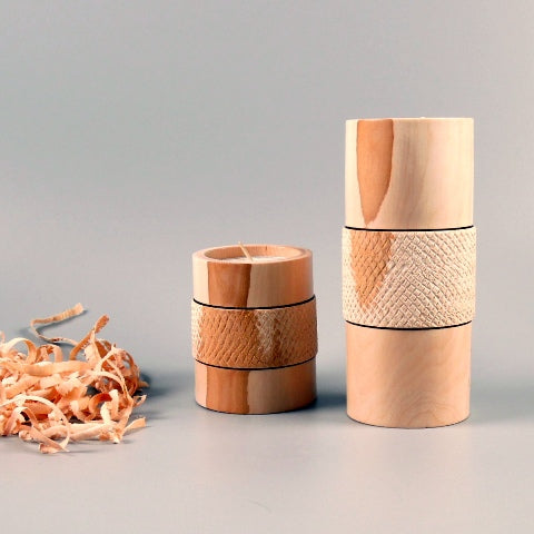 Duo Bougeoirs en Bois