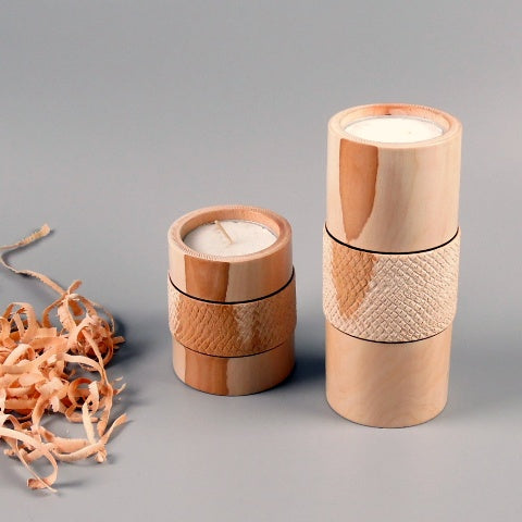 Duo Bougeoirs en Bois