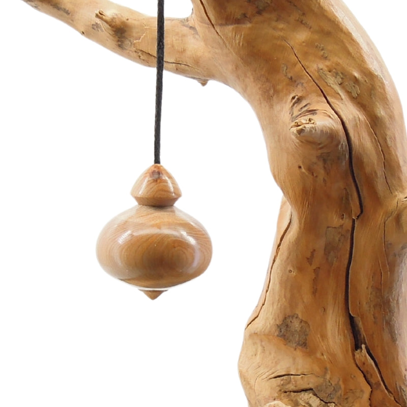 Pendule de radiesthésie artisanal en cade avec cordon collé.
