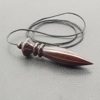 Pendule artisanal de radiesthésie en bois de fer cordon collé