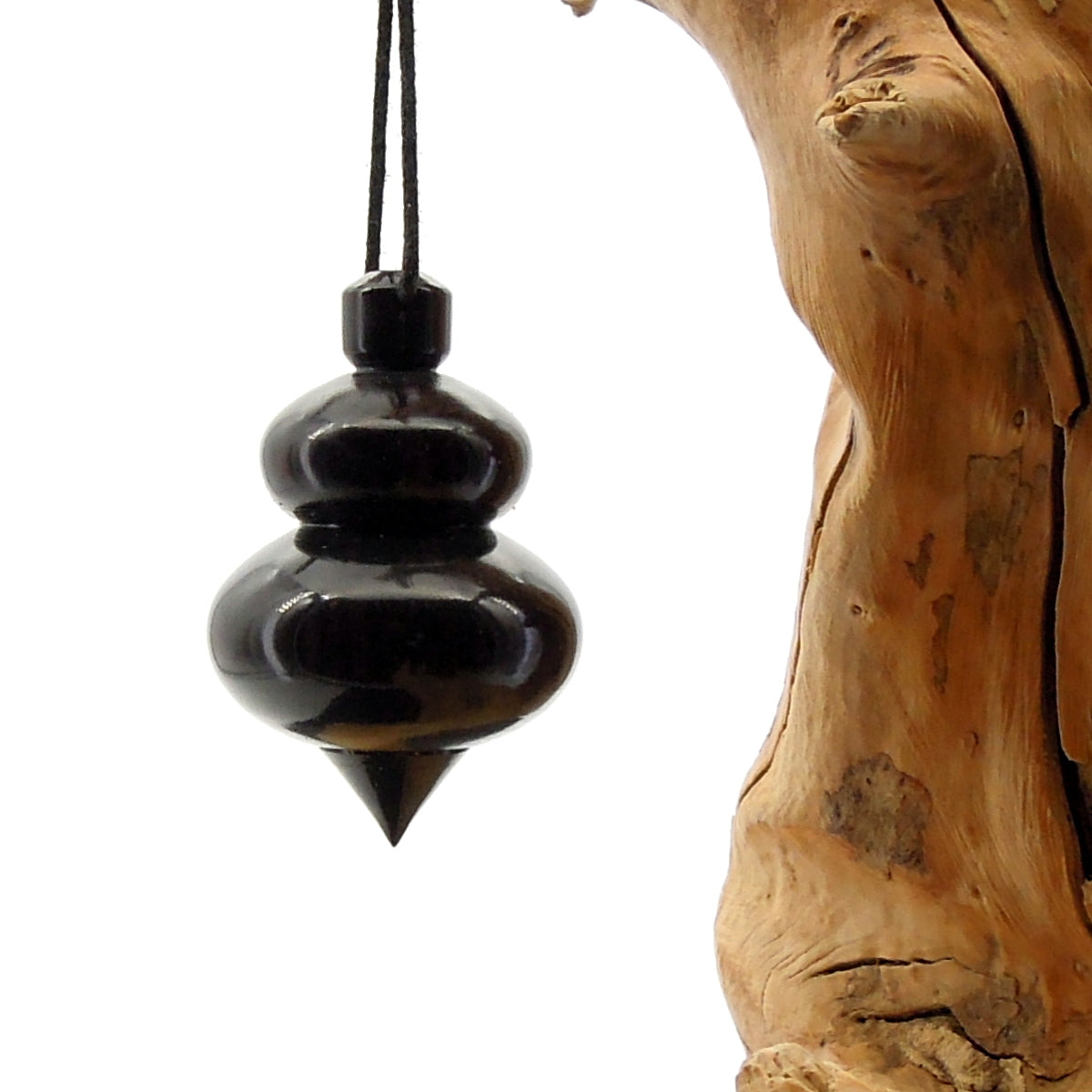 Pendule artisanal divinatoire en ébène avec oeilleton