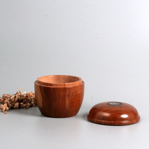 Boite en bois de prunier de Bourgogne avec insert bouton 